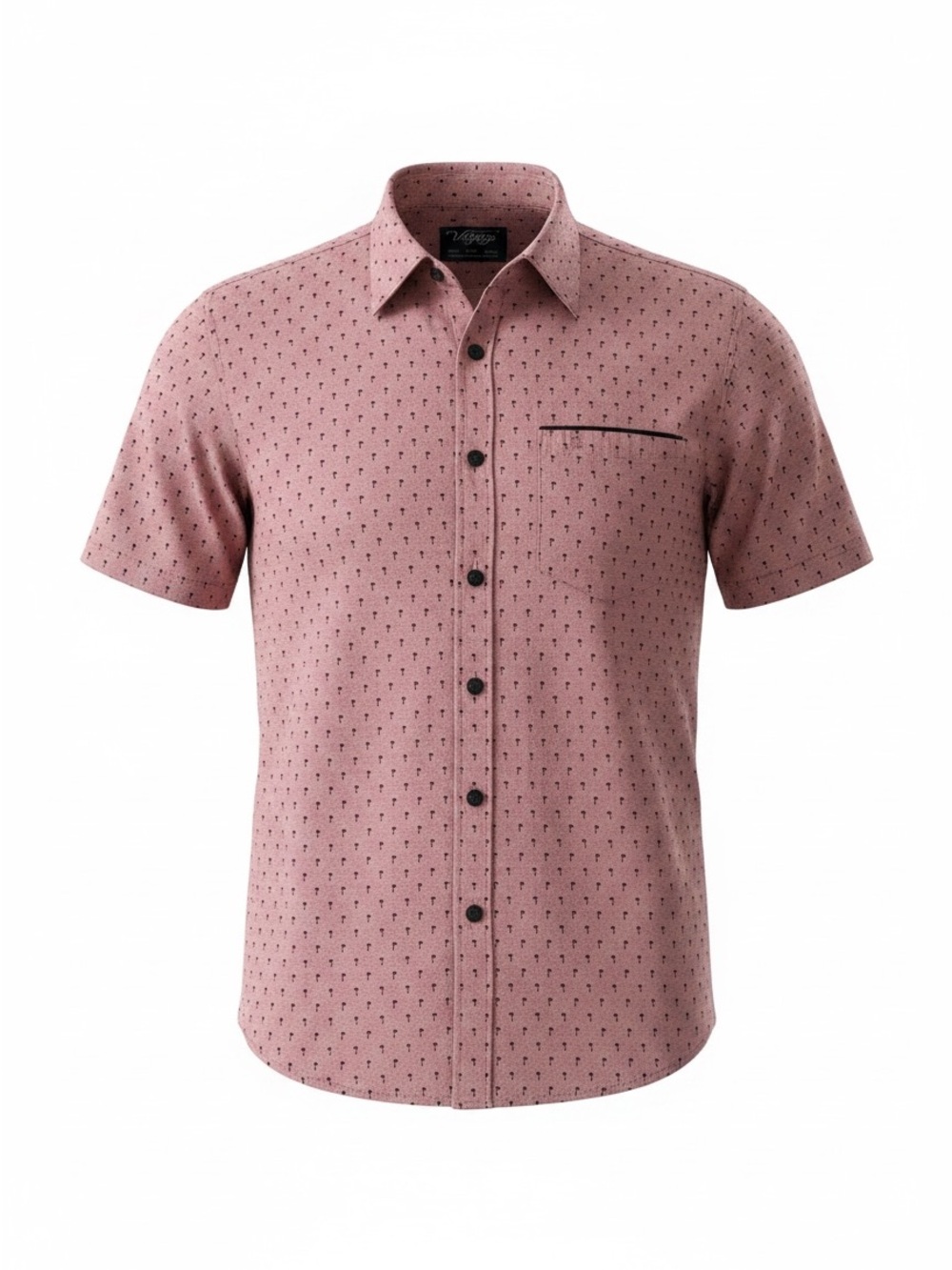 Men’s Short-Sleeve Button-Down Shirt in Dusty Pink